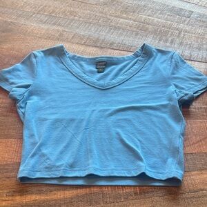 Wild Fable Light Blue V-Neck Crop Top